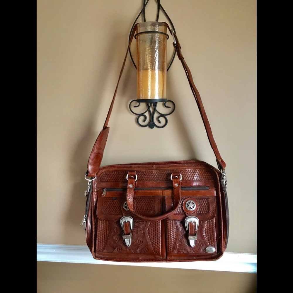 American West Brown Leather Briefcase